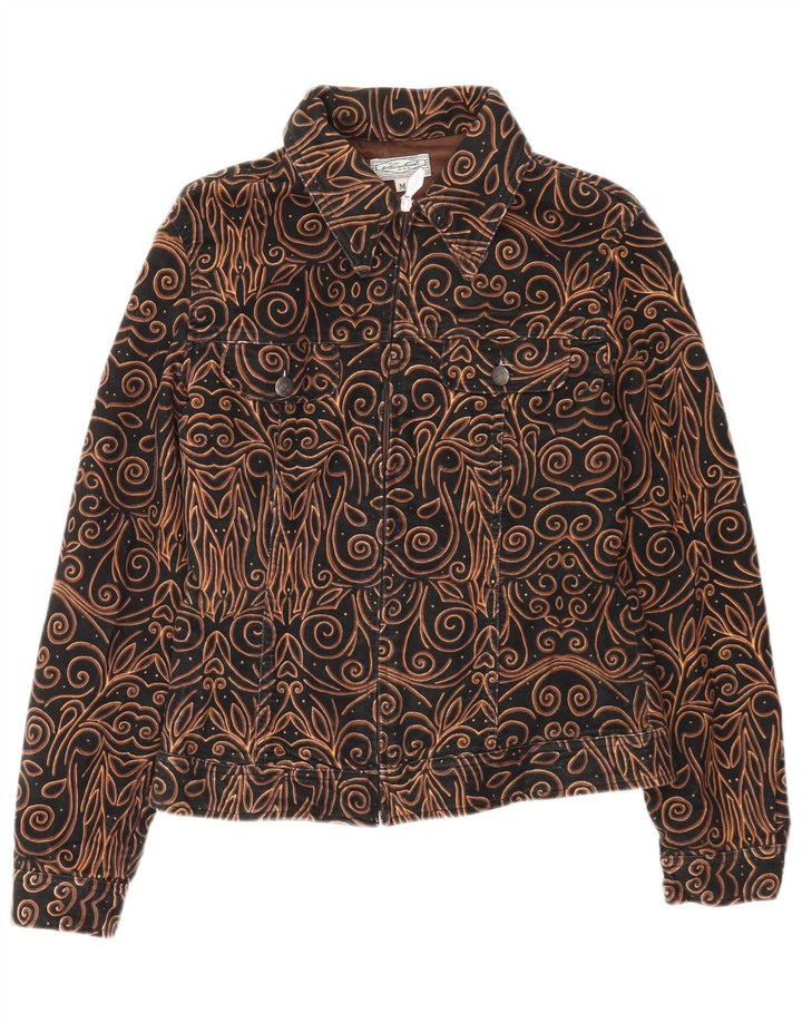 Vintage Γυναικείο Utility Jacket UK 14 Medium Black Paisley