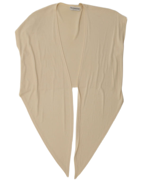 Vintage γυναικείο αμάνικο μπολερό τοπ UK 16 Large Off White