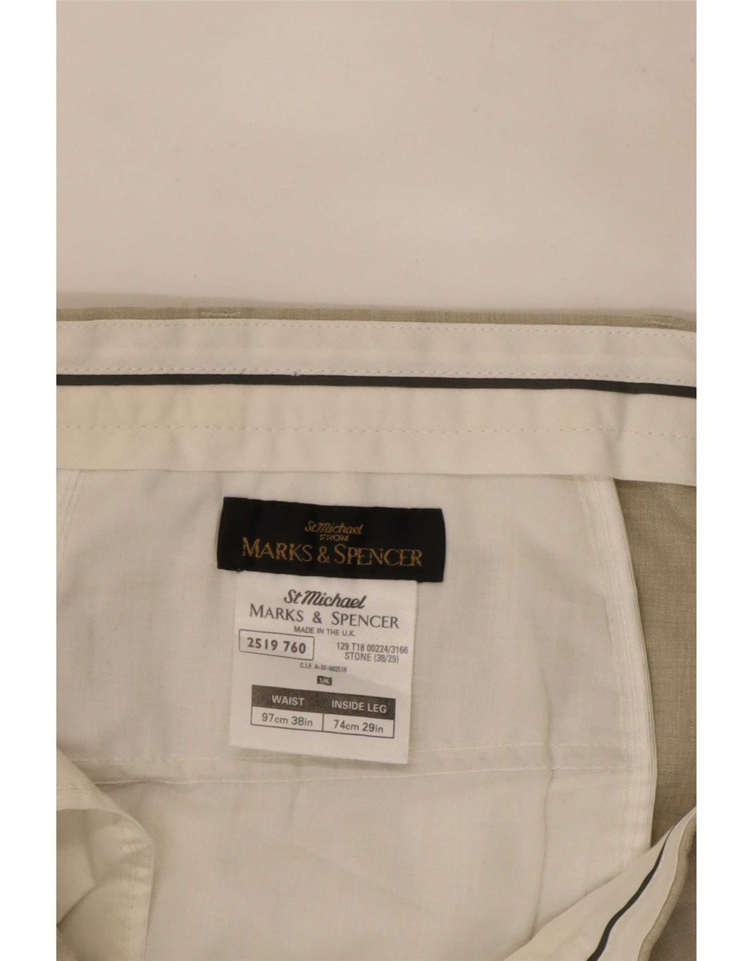Marks & Spencer Ανδρικό ίσιο παντελόνι Chino W38 L27 Beige Polyester