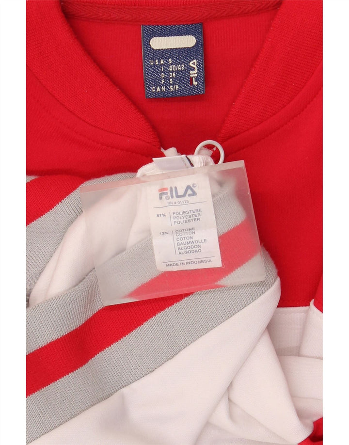 Fila γυναικεία φόρμα Crop Top Jacket UK 10 Small Red Colourblock Polyester