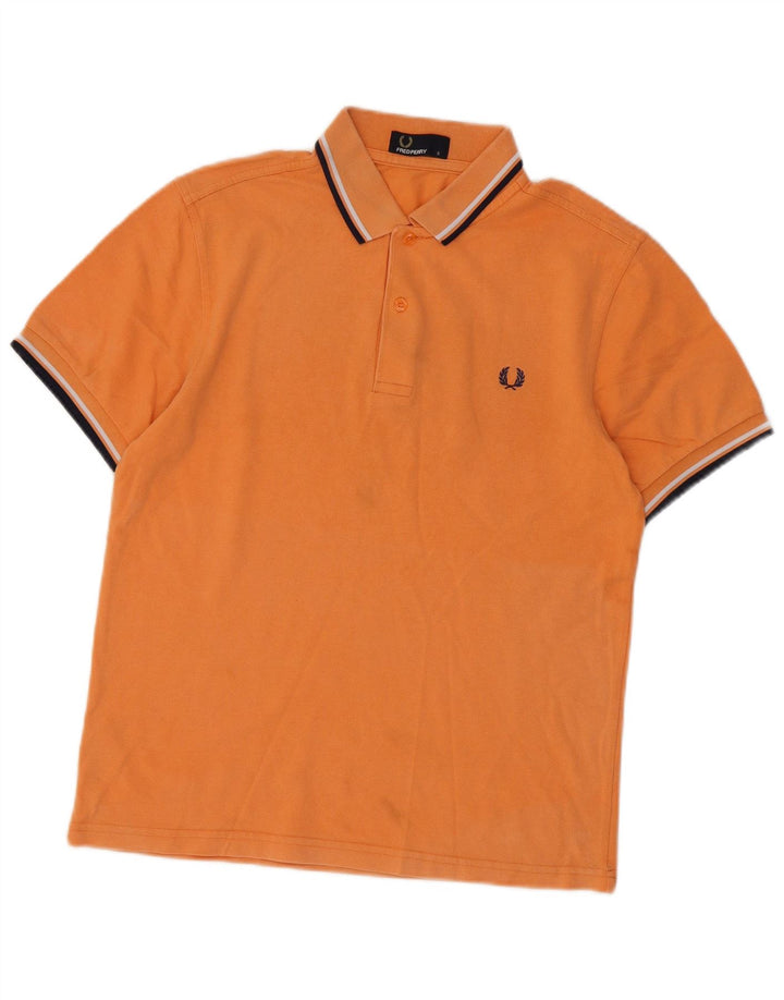 Ανδρικό μπλουζάκι πόλο FRED PERRY, μικρό πορτοκαλί βαμβακερό