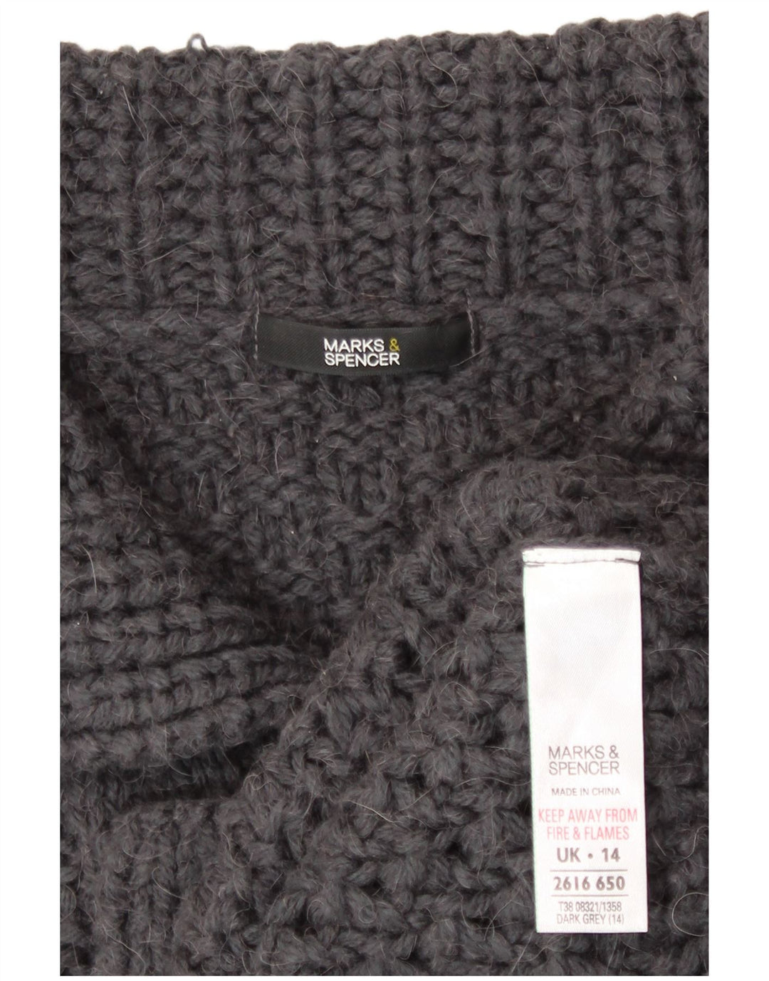 Marks & Spencer Γυναικεία Ζακέτα πουλόβερ UK 14 Ακρυλικό μεσαίου γκρι