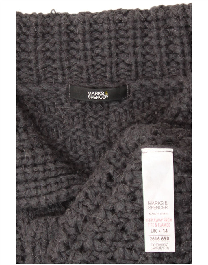Marks & Spencer Γυναικεία Ζακέτα πουλόβερ UK 14 Ακρυλικό μεσαίου γκρι