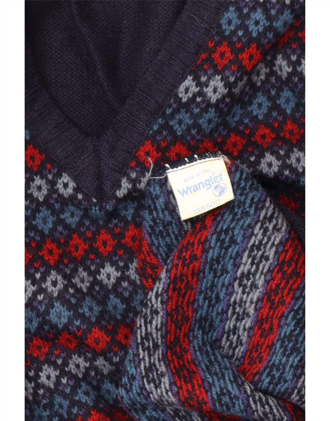 Ανδρικό γιλέκο WRANGLER Tank Top Medium Navy Blue Argyle/Diamond Wool