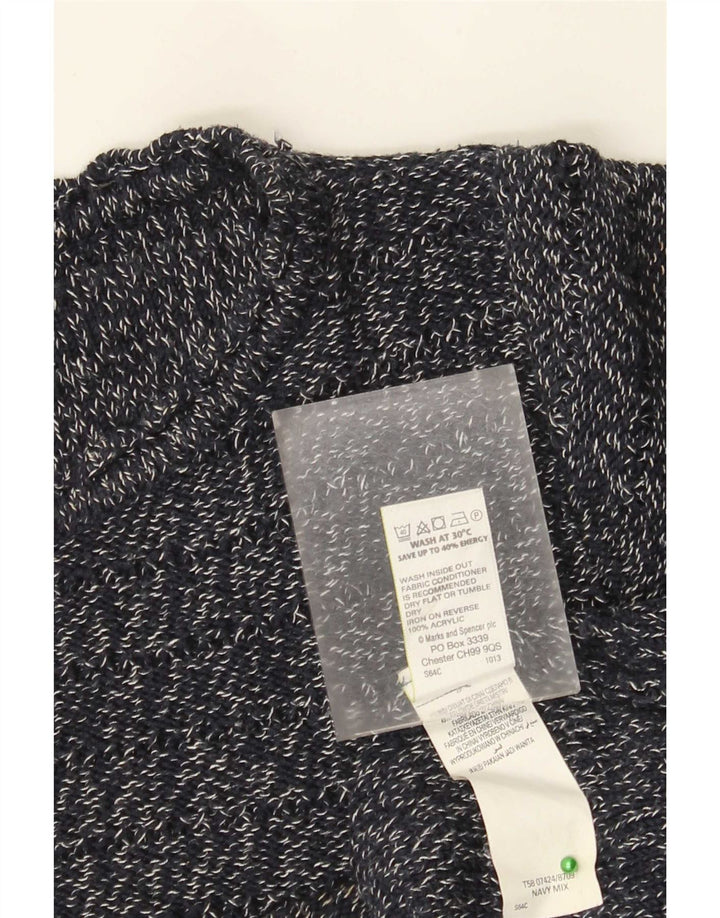 Marks & Spencer Γυναικείο πουλόβερ με λαιμό σκάφος UK 12 Medium Navy Blue