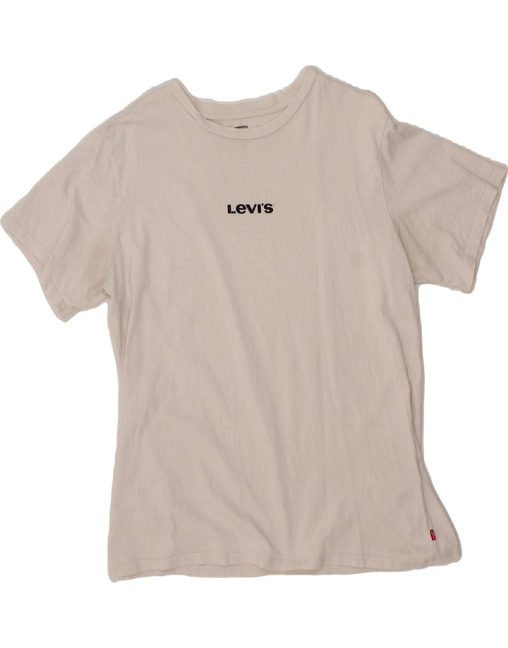 LEVI'S Mens T-Shirt Top Large Off White Cotton Vintage Levi's and Second-Hand Levi's from Messina Hembry 