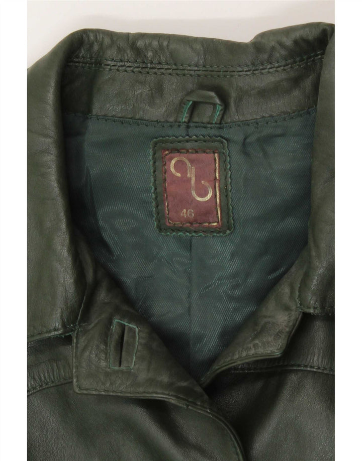 Vintage Γυναικείο Δερμάτινο Μπουφάν IT 46 Large Green