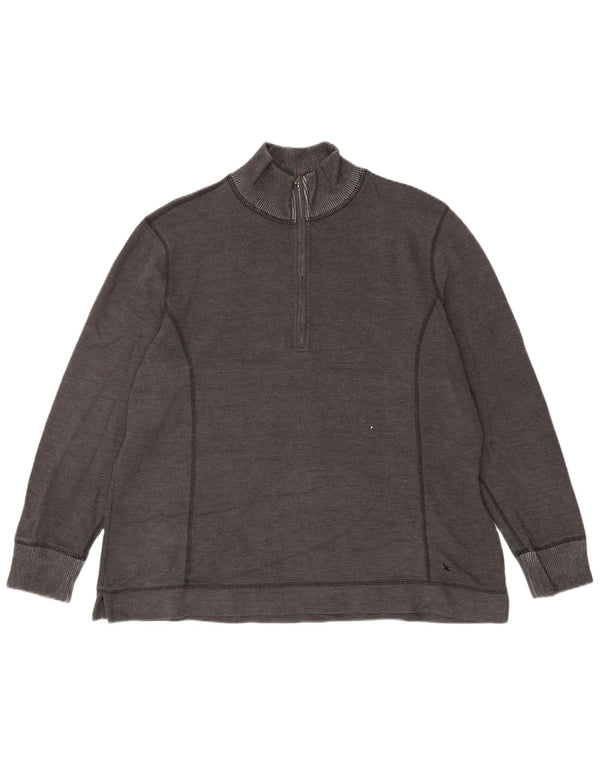 EDDIE BAUER Γυναικείο φούτερ με φερμουάρ Jumper UK 20 2XL Γκρι βαμβακερό