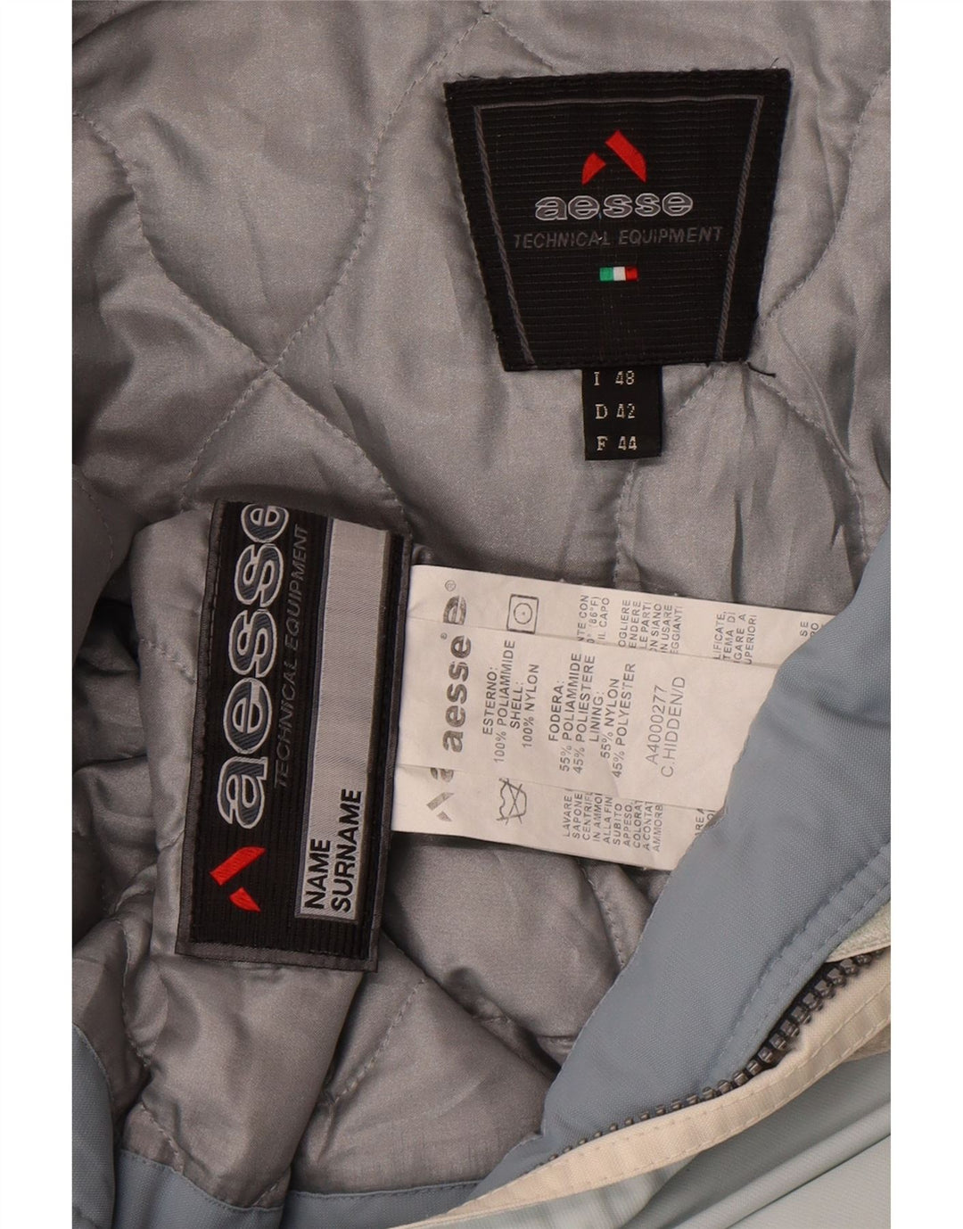 Aesse Γυναικείο μπουφάν σκι με κουκούλα IT 48 XL Blue Colorblock Polyester