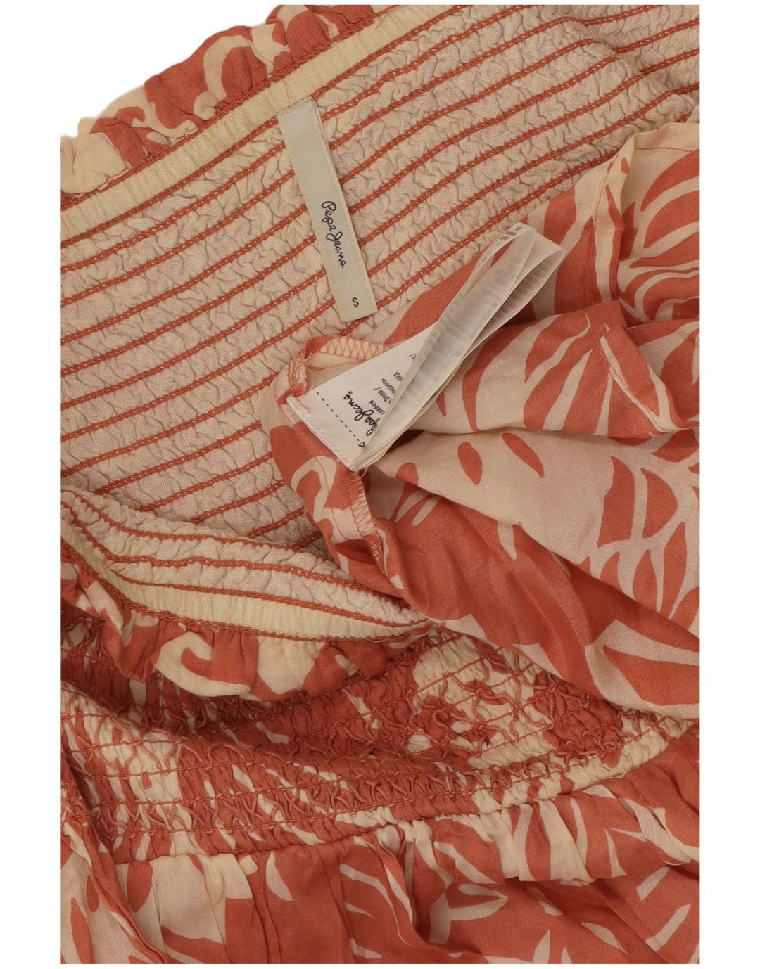 Γυναικείο φόρεμα εκτός ώμου PEPE JEANS UK 8 Μικρό ροζ φλοράλ βισκόζη