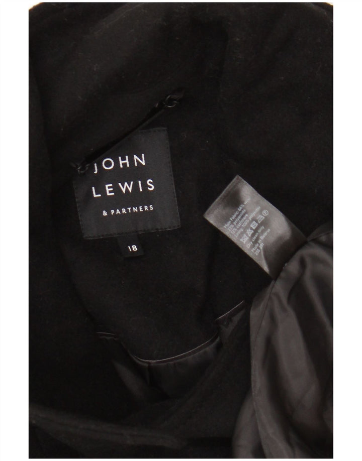 John Lewis Γυναικείο παλτό μπιζελιού μεγάλου μεγέθους UK 18 XL μαύρο μαλλί