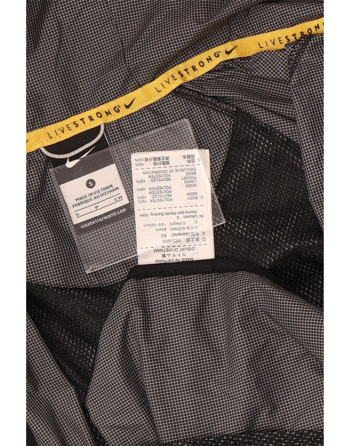 Ανδρικό μπουφάν βροχής με κουκούλα Nike UK 36 Small Grey Gingham Polyester