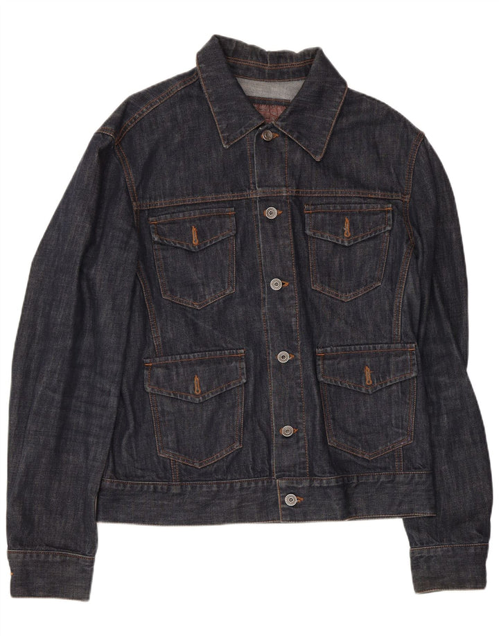 Zara Ανδρικό Τζιν Μπουφάν UK 36 Small Navy Blue Cotton