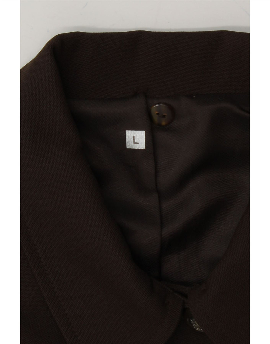VINTAGE Womens 4 Button Blazer Jacket UK 18 Large Brown Polyester Vintage Vintage and Second-Hand Vintage from Messina Hembry 