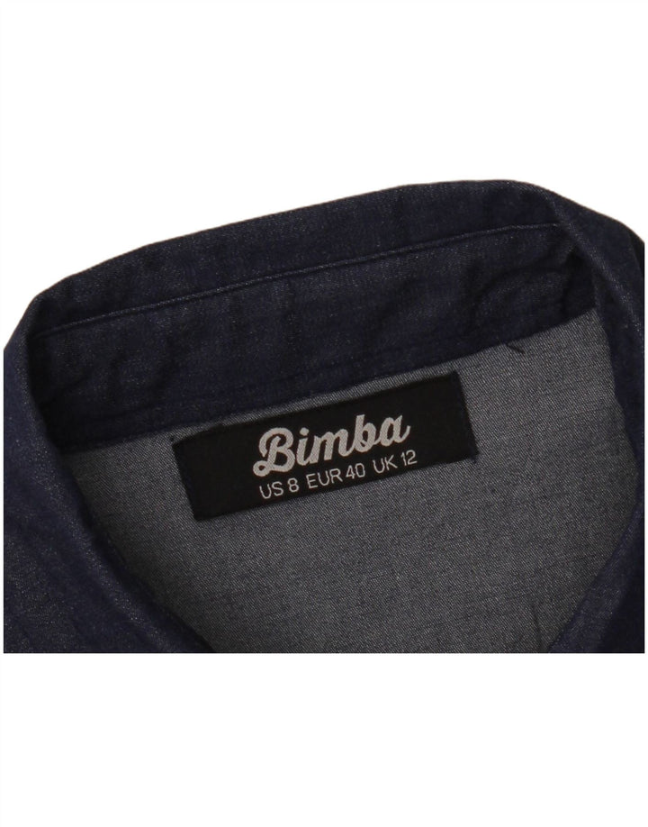 VINTAGE Γυναικείο Αμάνικο Τζιν Φόρεμα UK 12 Medium Navy Blue