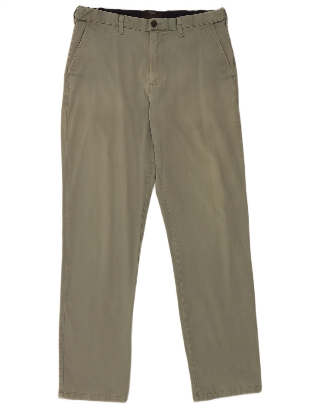 Marks & Spencer Γυναικείο κανονικό παντελόνι Chino W34 L33 Πράσινο βαμβακερό