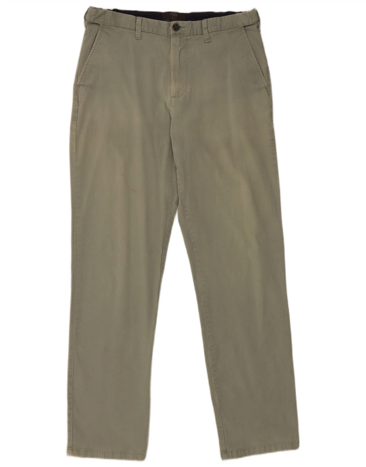 Marks & Spencer Γυναικείο κανονικό παντελόνι Chino W34 L33 Πράσινο βαμβακερό
