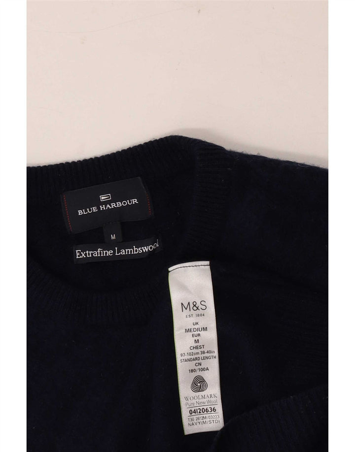 Ανδρικό πουλόβερ Marks & Spencer Blue Harbour Crew Neck Jumper Medium Navy