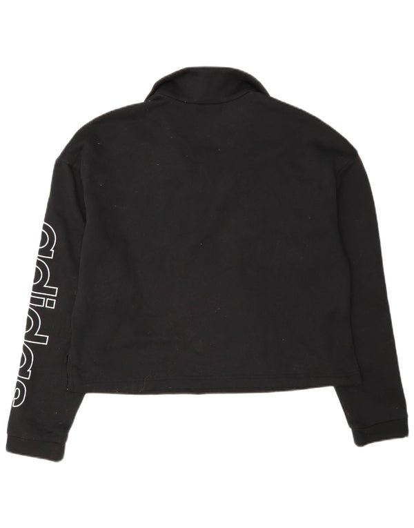 Γυναικεία φούτερ Adidas Crop με φερμουάρ με λαιμόκοψη Jumper UK 16/18 Large Black