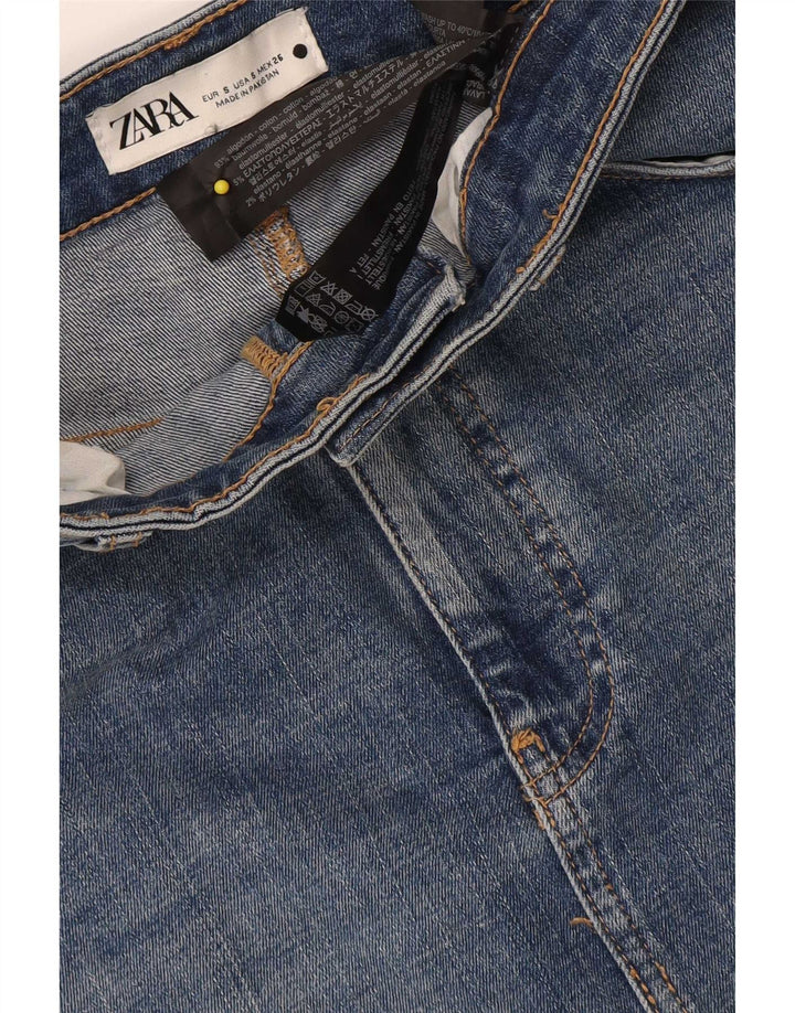 Zara Γυναικεία Μίντι Τζιν Φούστα Μικρή W26 Μπλε Βαμβακερή