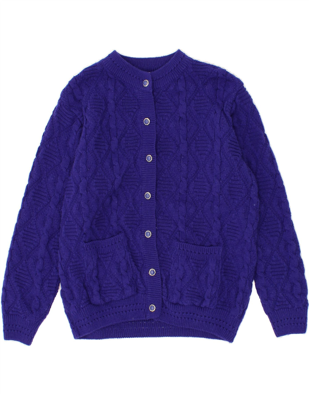 REFLECT Womens Cardigan Sweater UK 14 Medium Purple Polyester Vintage Reflect and Second-Hand Reflect from Messina Hembry 