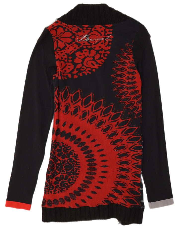 Desigual Γυναικείο Abstract Pattern Tunic Top UK 12 Medium Black