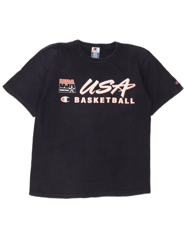 Ανδρικό γραφικό μπλουζάκι Champion Top Medium Navy Blue βαμβακερό