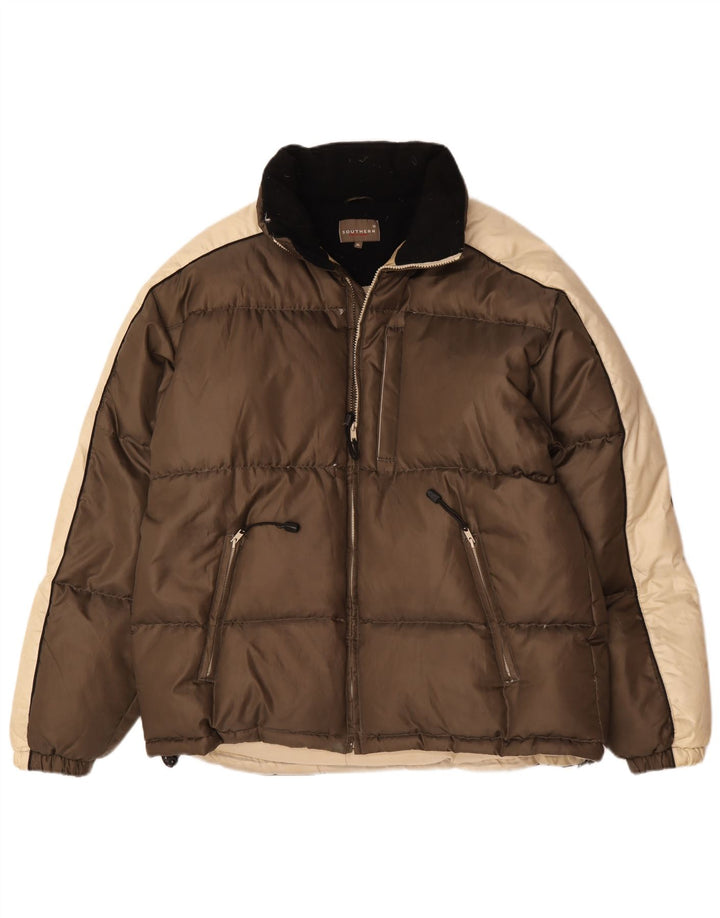 Southern Ανδρικό μπουφάν με επένδυση UK 42 XL καφέ Colorblock Πολυεστέρας