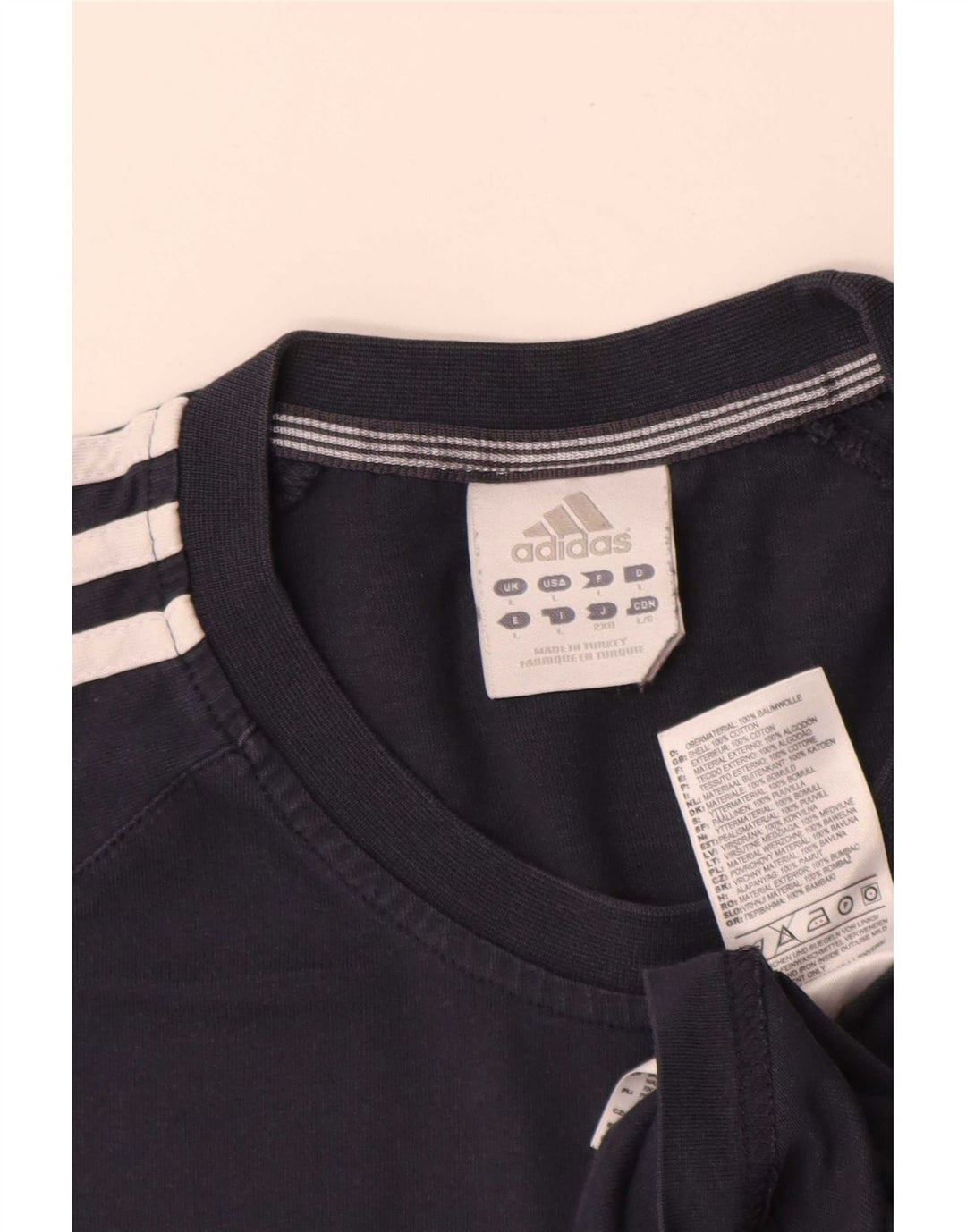 Ανδρικό T-Shirt Adidas Top Large Navy Blue από βαμβάκι