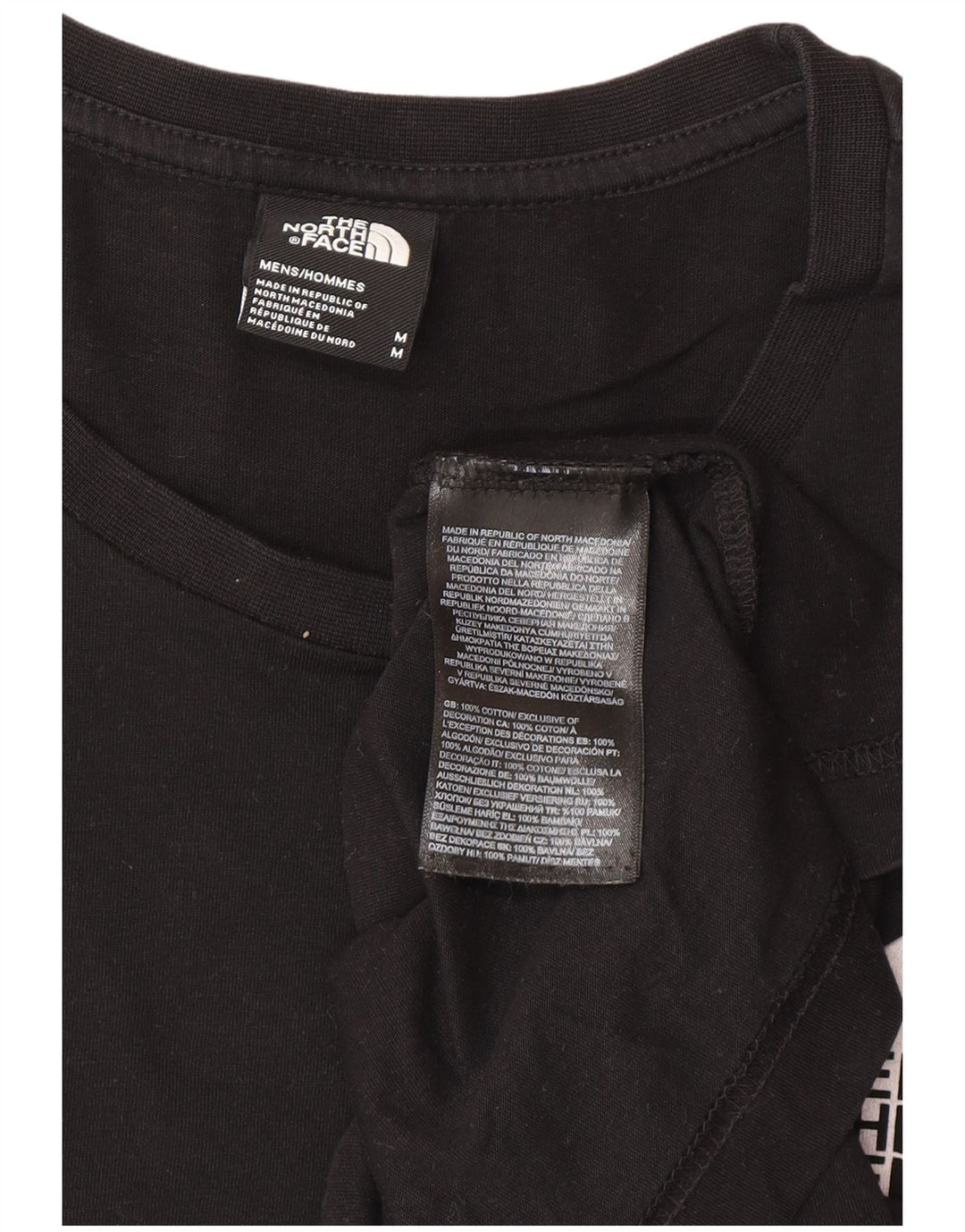 Ανδρικό γραφικό T-Shirt North Face Top Μεσαίο μαύρο βαμβακερό