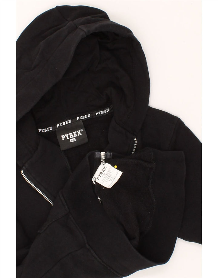 PYREX Boys Graphic Zip Hoodie Sweater 6-7 Years Small Black Cotton Vintage Pyrex and Second-Hand Pyrex from Messina Hembry 