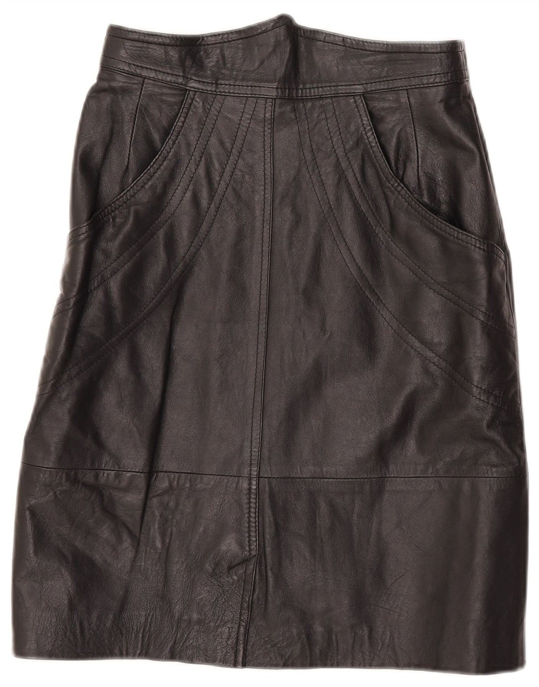 Vintage Γυναικεία Δερμάτινη Φούστα IT 42 Medium W27 Μαύρη