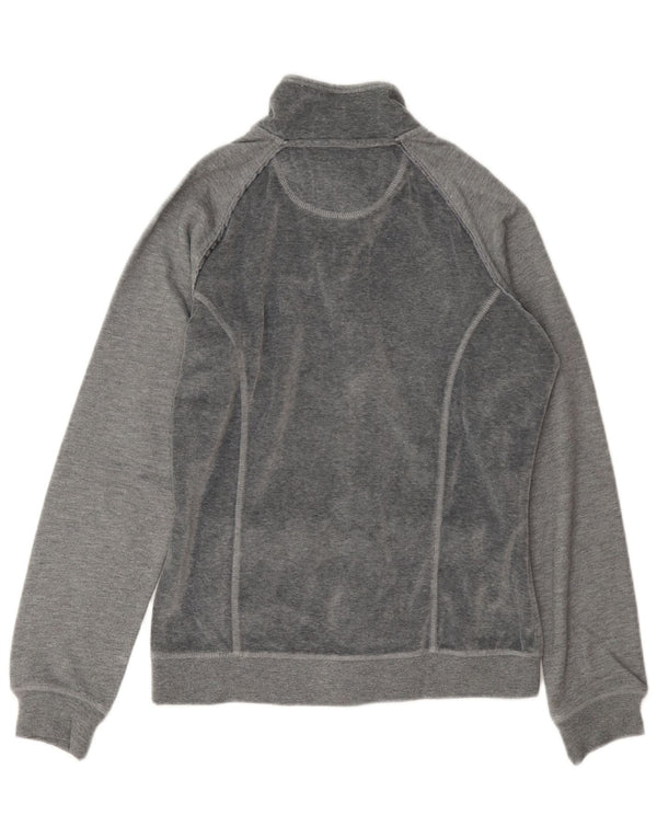 Champion Womens Heritage Fit Velor Tracksuit Top Jacket UK 14 Medium Grey