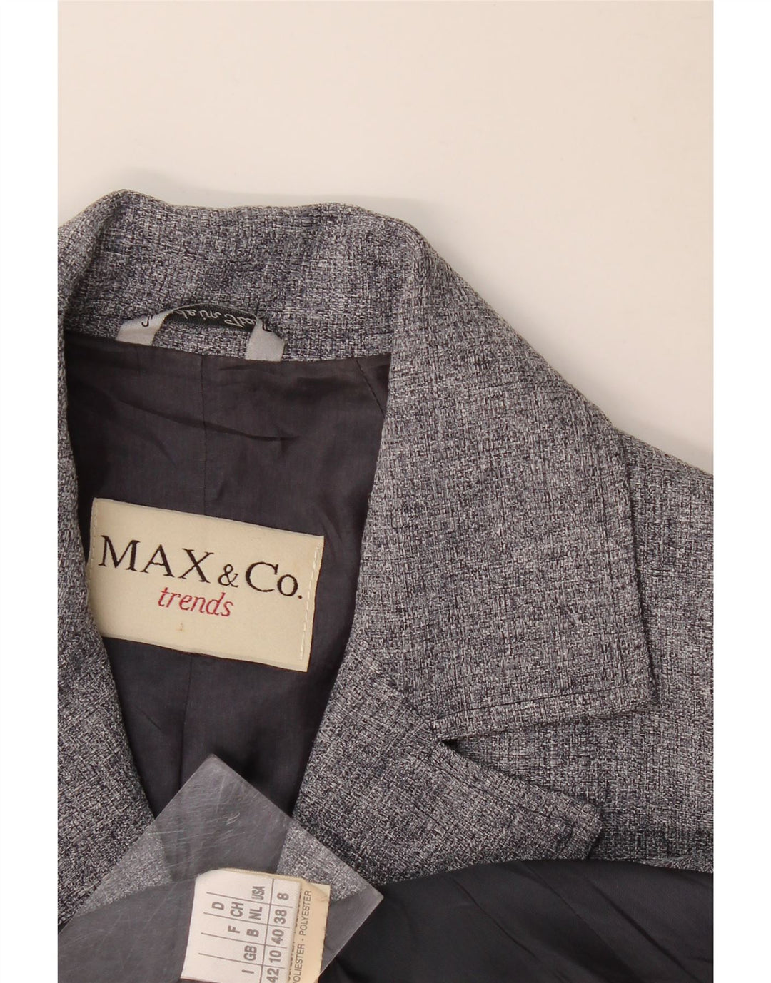 Max & Co. Γυναικείο σακάκι με 4 κουμπιά UK 10 Small Grey Polyester
