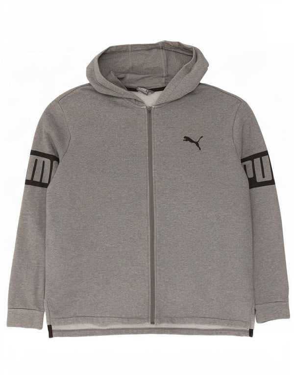 Ανδρικό πουλόβερ με κουκούλα με φερμουάρ Puma XL Γκρι βαμβακερό