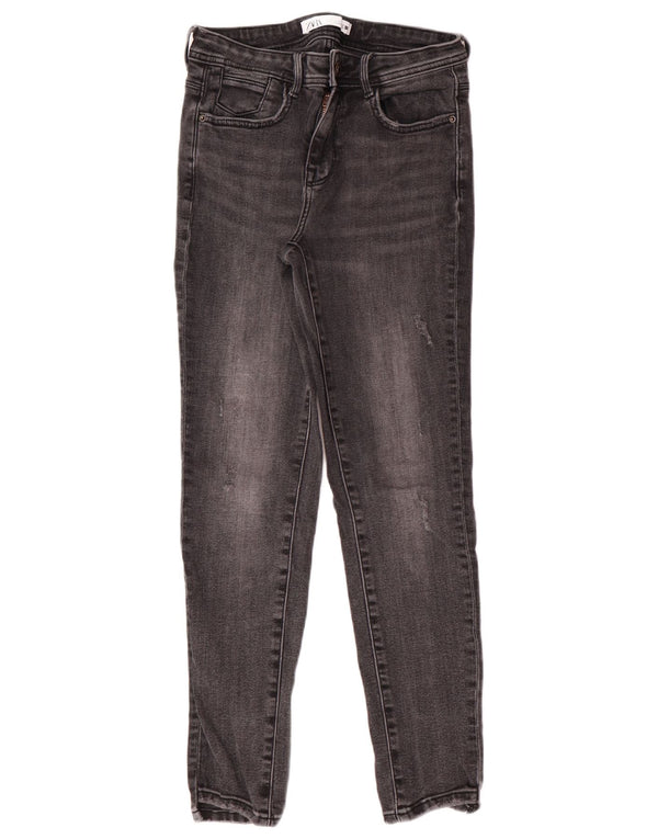 Zara Γυναικεία Skinny Jeans EU 38 Small W28 L27 Gray Cotton Classic
