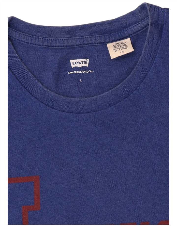 Γυναικείο γραφικό T-Shirt Levi's Top UK 16 Large Blue