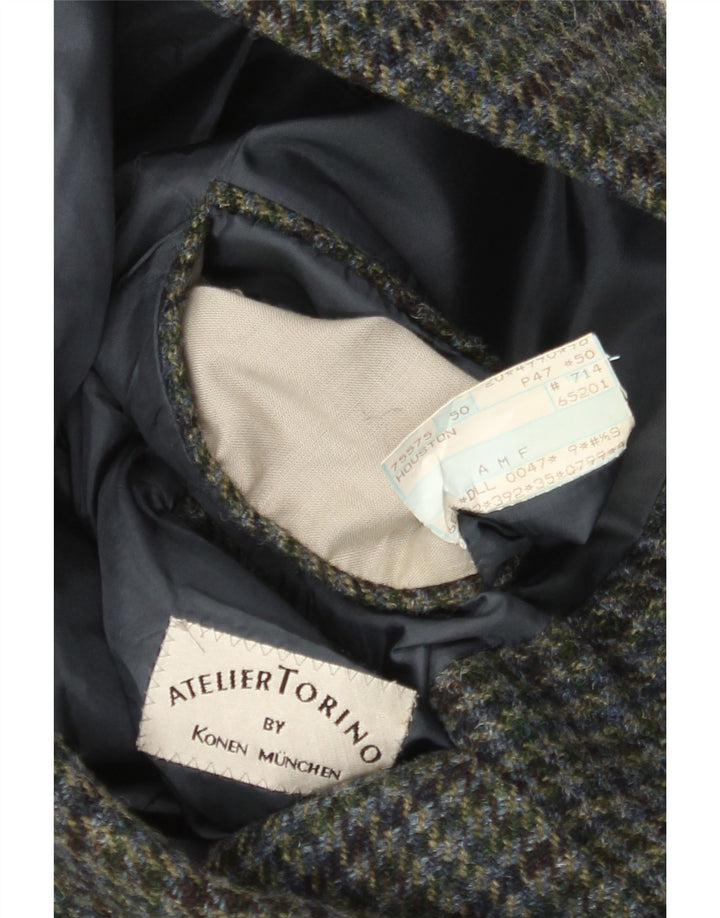 Konen Munchen Ανδρικό σακάκι σακάκι με 3 κουμπιά EU 50 Large Green Houndstooth