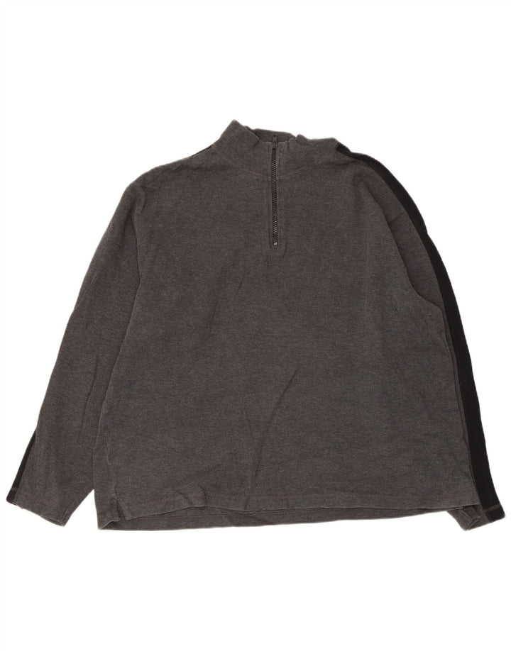 EDDIE BAUER Ανδρικό φούτερ με φερμουάρ πουκάμισο σε μεγάλο γκρι βαμβακερό χρώμα