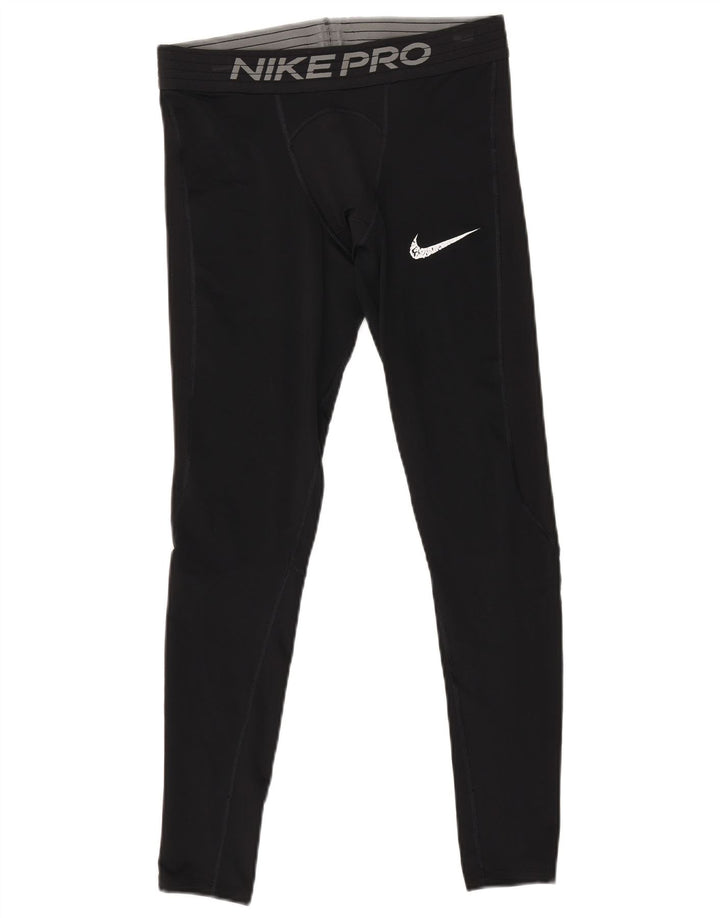 Ανδρικά κολάν Nike γραφικά στενή εφαρμογή από μεσαίο μαύρο πολυεστέρα