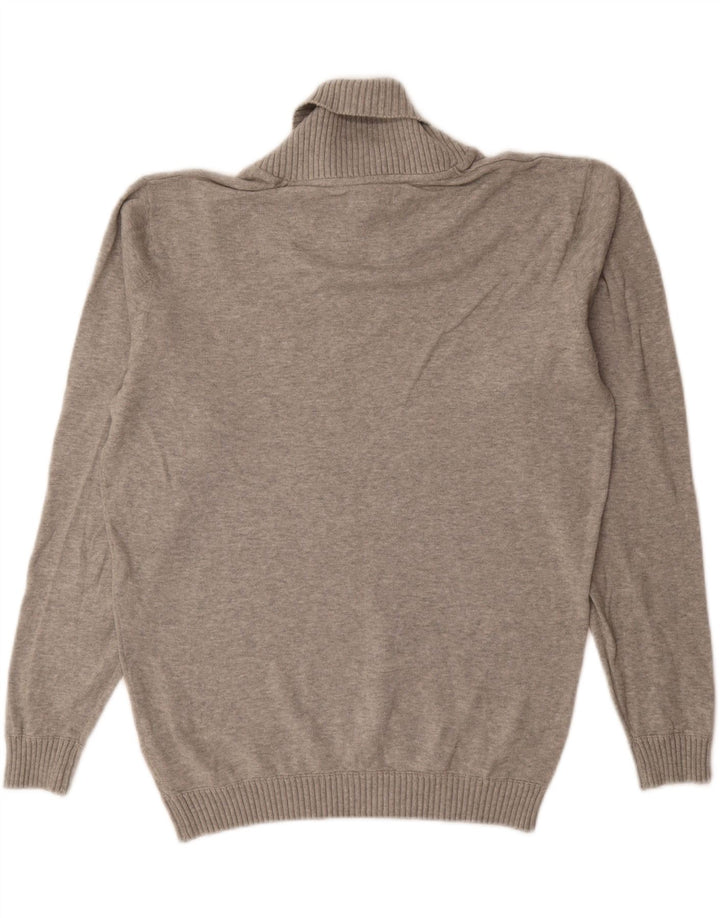 JACK & JONES Ανδρικό πουλόβερ με σάλι λαιμό, μεγάλο γκρι βαμβακερό
