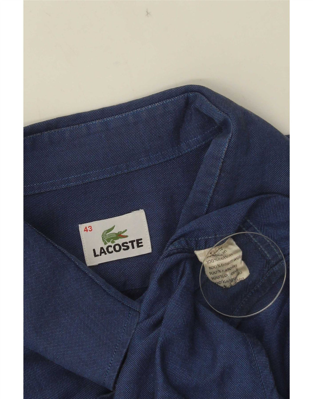 Ανδρικό πουκάμισο Lacoste Νούμερο 43 Μεγάλο Μπλε Βαμβακερό