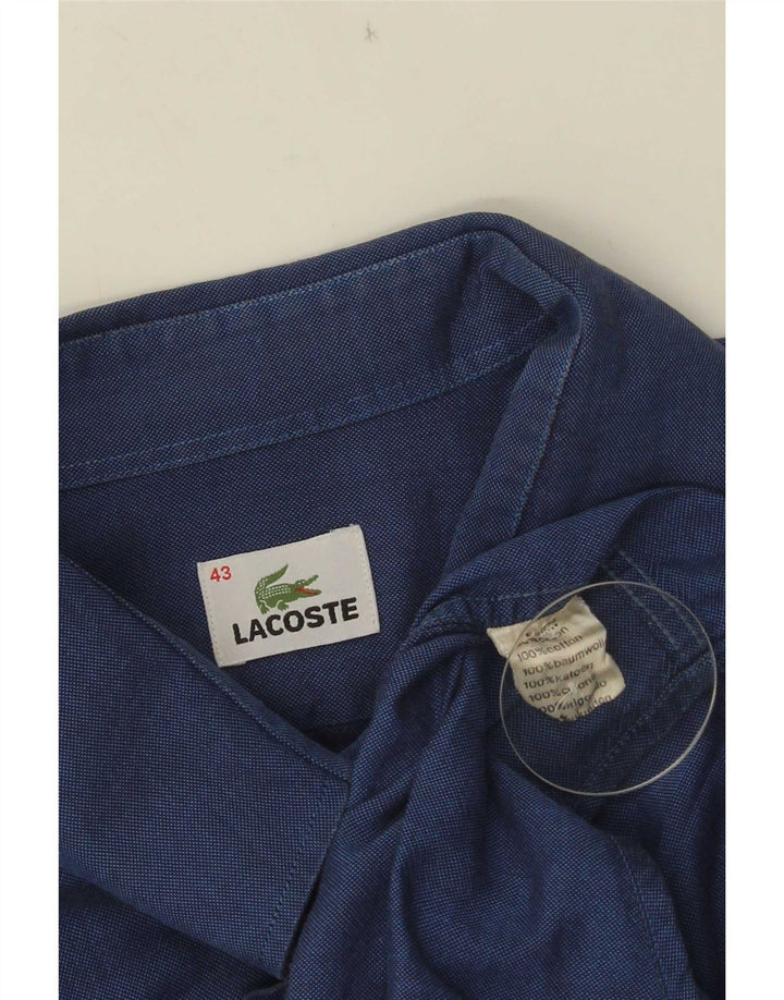 Ανδρικό πουκάμισο Lacoste Νούμερο 43 Μεγάλο Μπλε Βαμβακερό