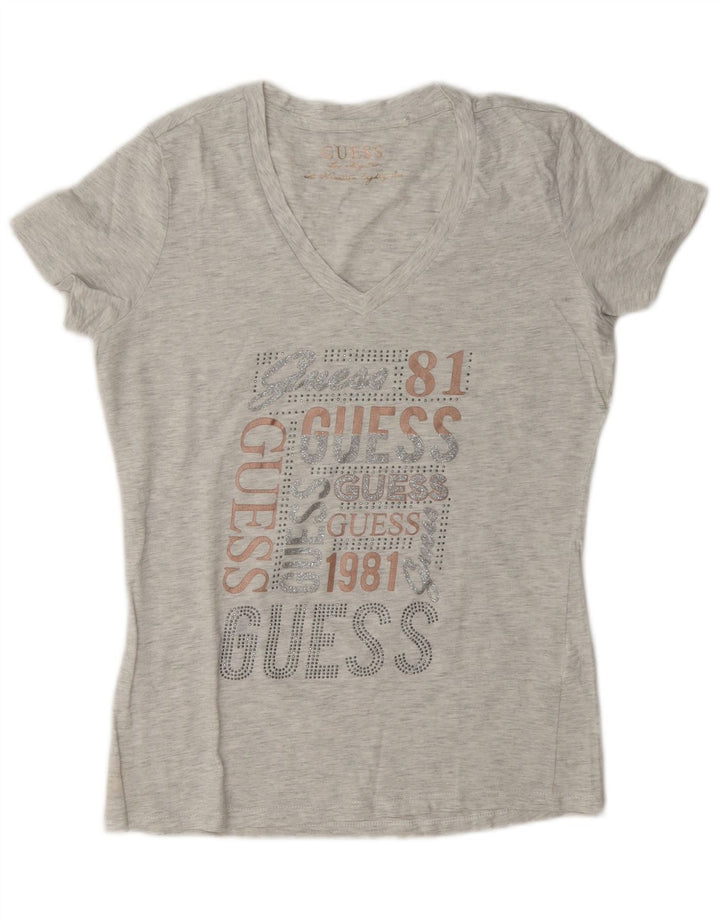 Γυναικείο γραφικό μπλουζάκι Guess Top UK 14 Medium Grey Flecked