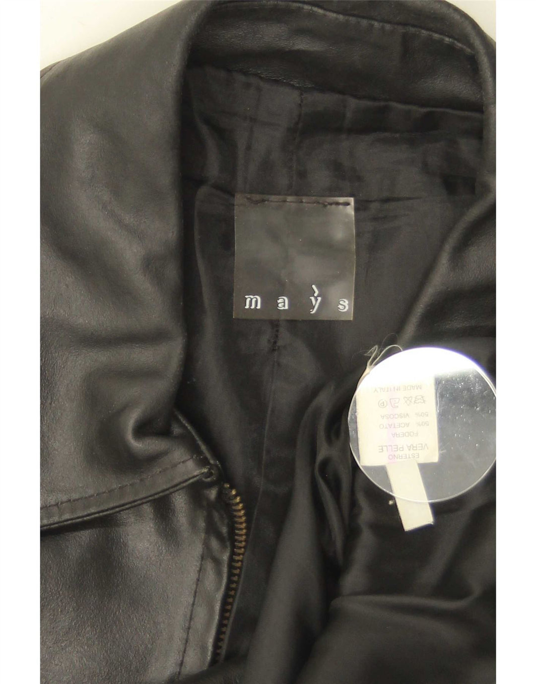 Mays Ανδρικό Δερμάτινο Μπουφάν IT 46 Small Black Leather