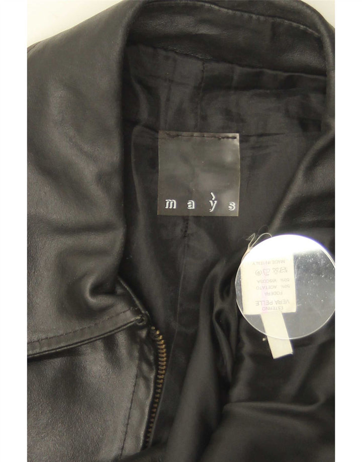 Mays Ανδρικό Δερμάτινο Μπουφάν IT 46 Small Black Leather