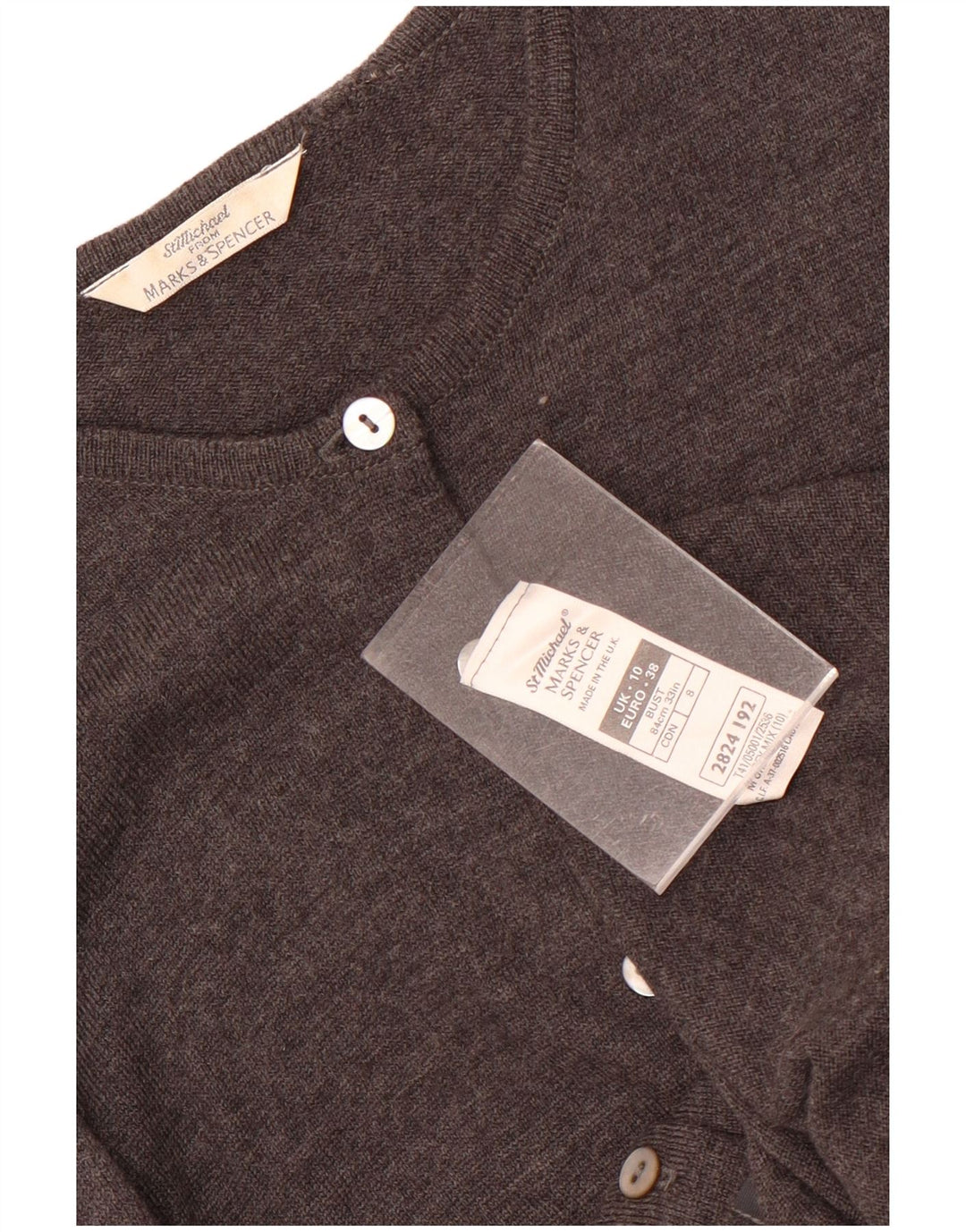 Marks & Spencer Γυναικεία ζακέτα πουλόβερ UK 10 Small Grey New Wool