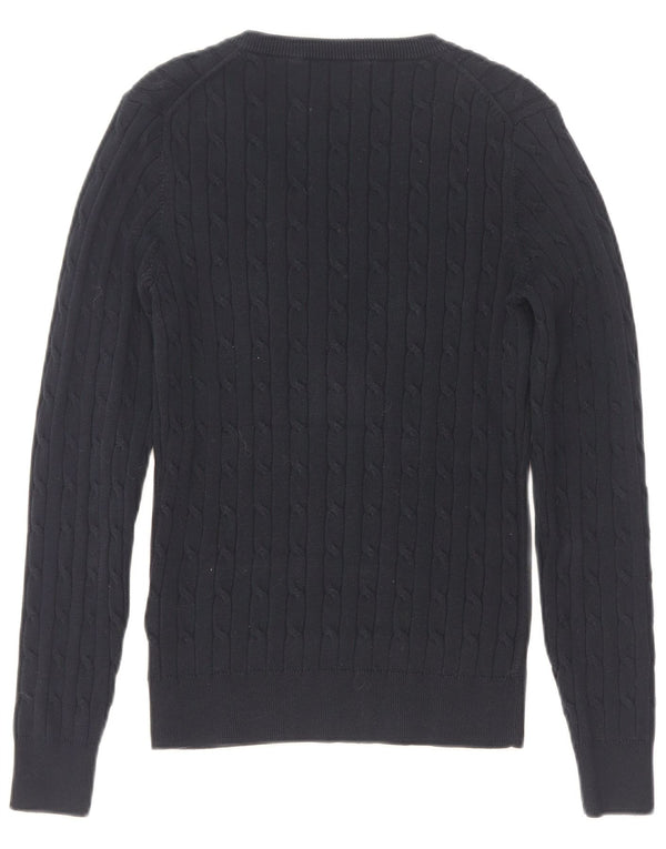 Γυναικείο πουλόβερ με λαιμόκοψη Gant UK 8 Small Navy Blue από βαμβάκι