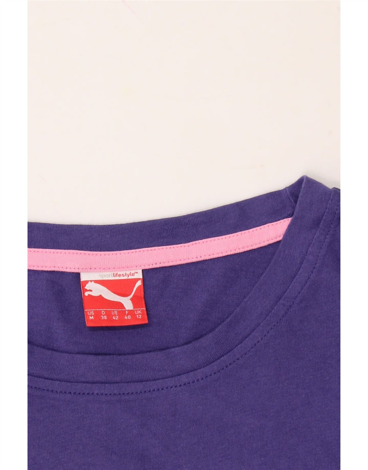 PUMA Womens Graphic T-Shirt Top UK 12 Medium Purple Vintage Puma and Second-Hand Puma from Messina Hembry 