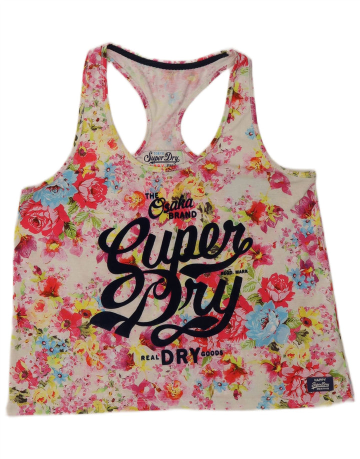 Γυναικείο γραφικό γιλέκο Superdry Top UK 16 Μεγάλος πολύχρωμος φλοράλ πολυεστέρας
